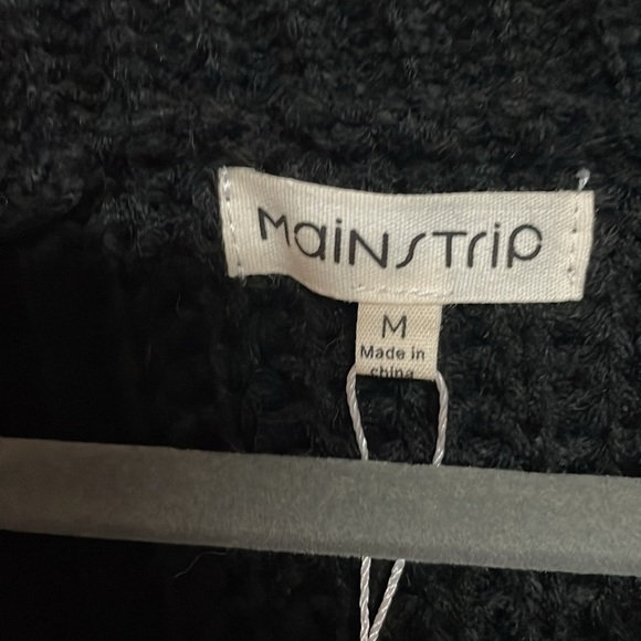 Main Strip size medium black v-neck distress acrylic sweater - Picture 2 of 7